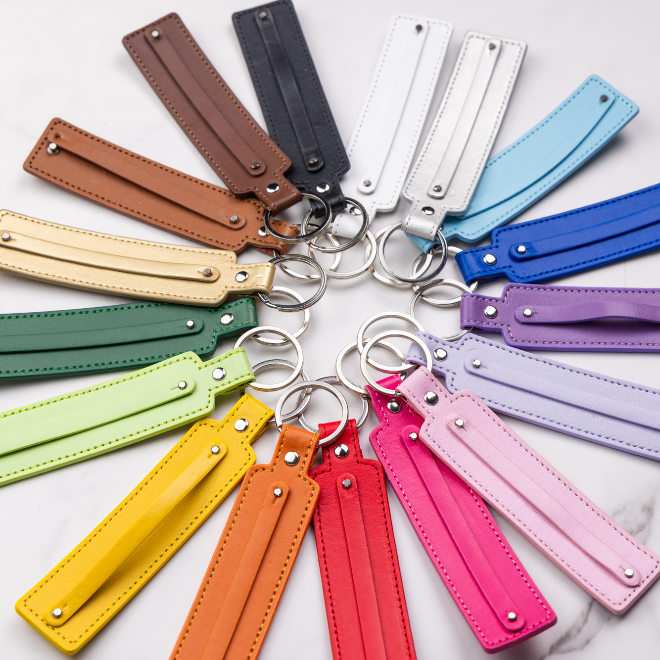 Personalized Charm Leather Keychain
