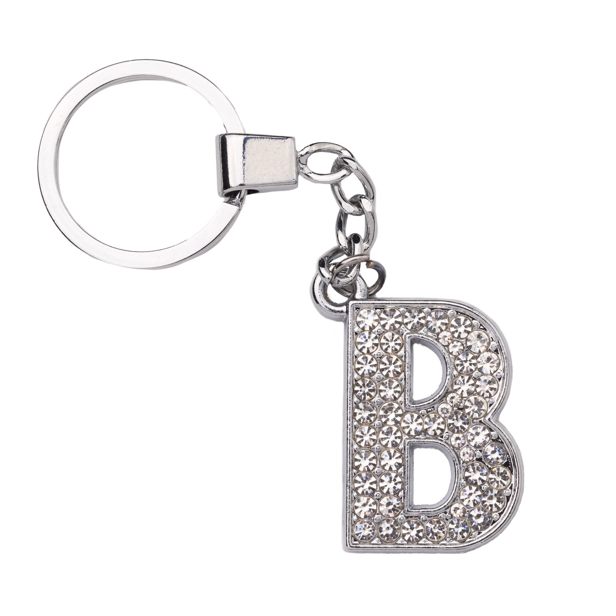 Initial Rhinestone Keychain