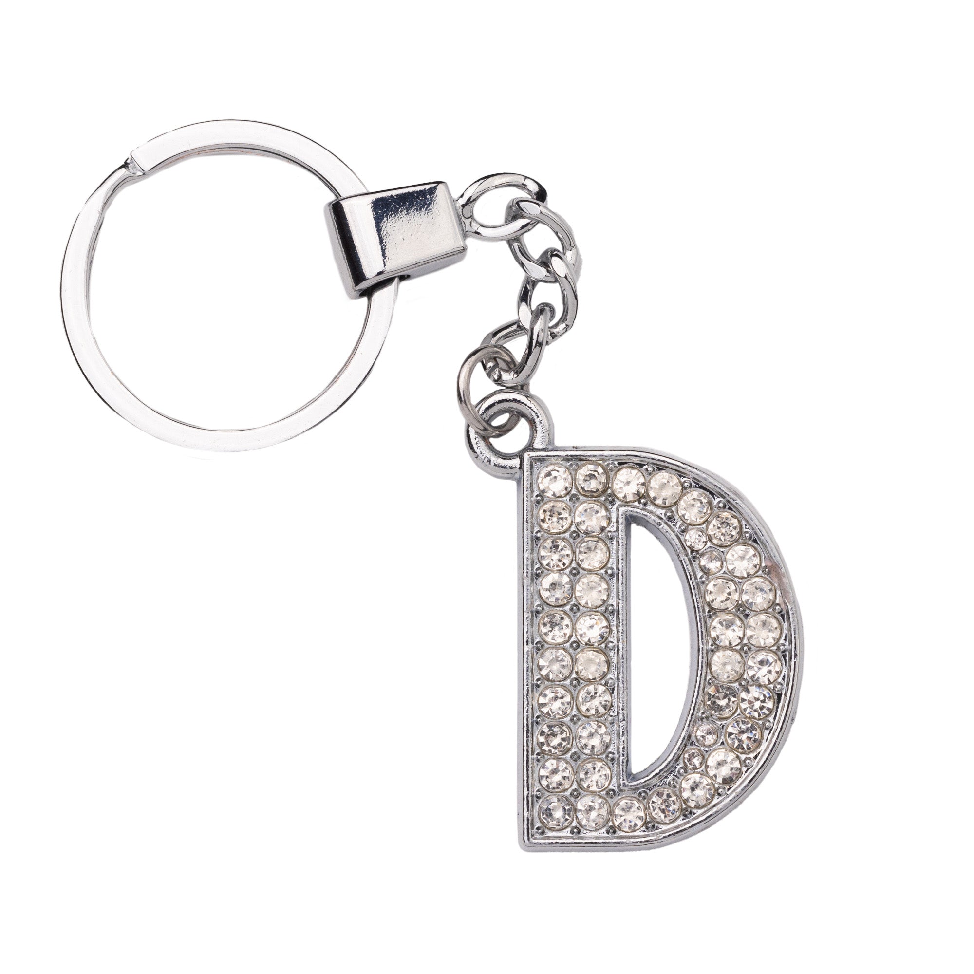Initial Rhinestone Keychain