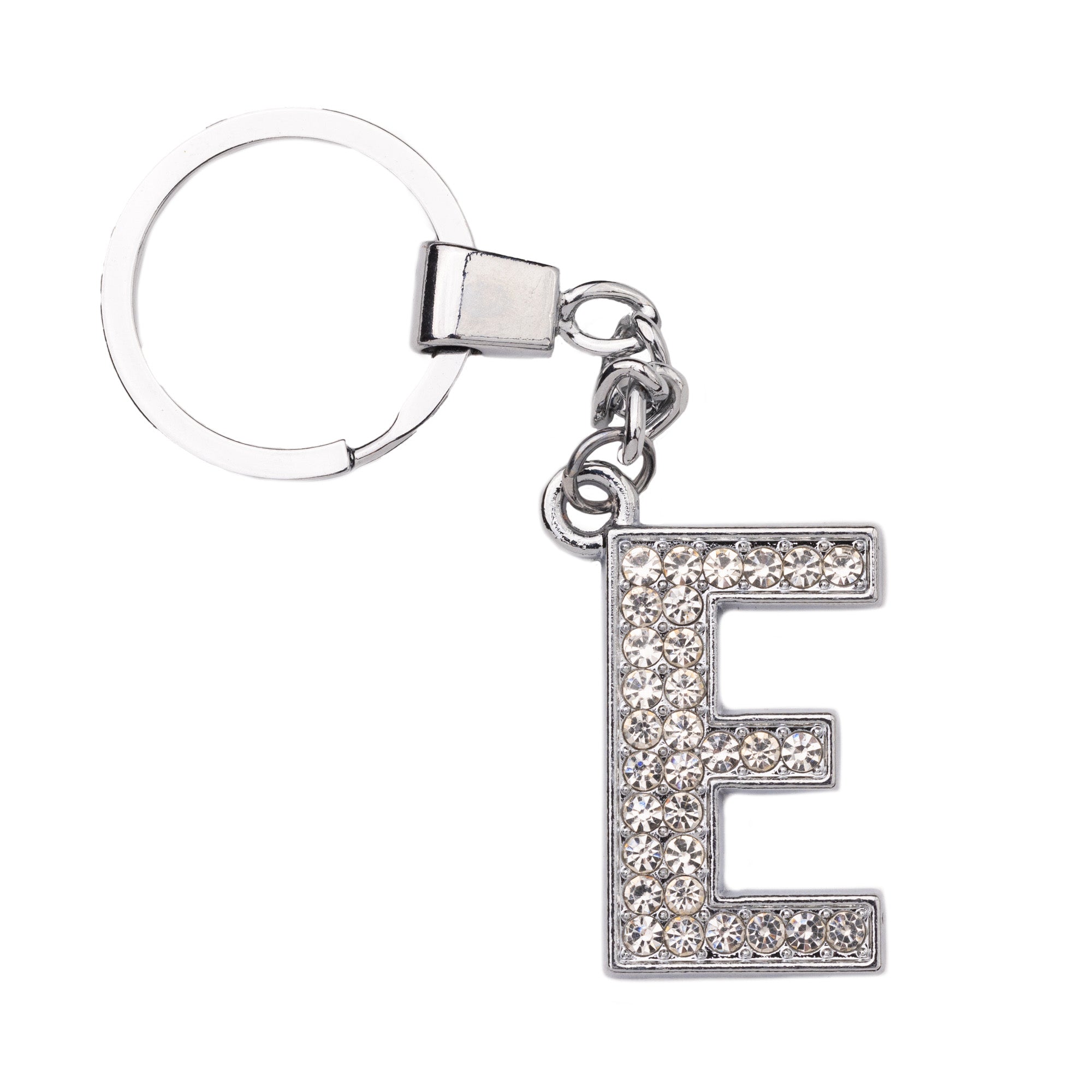 Initial Rhinestone Keychain