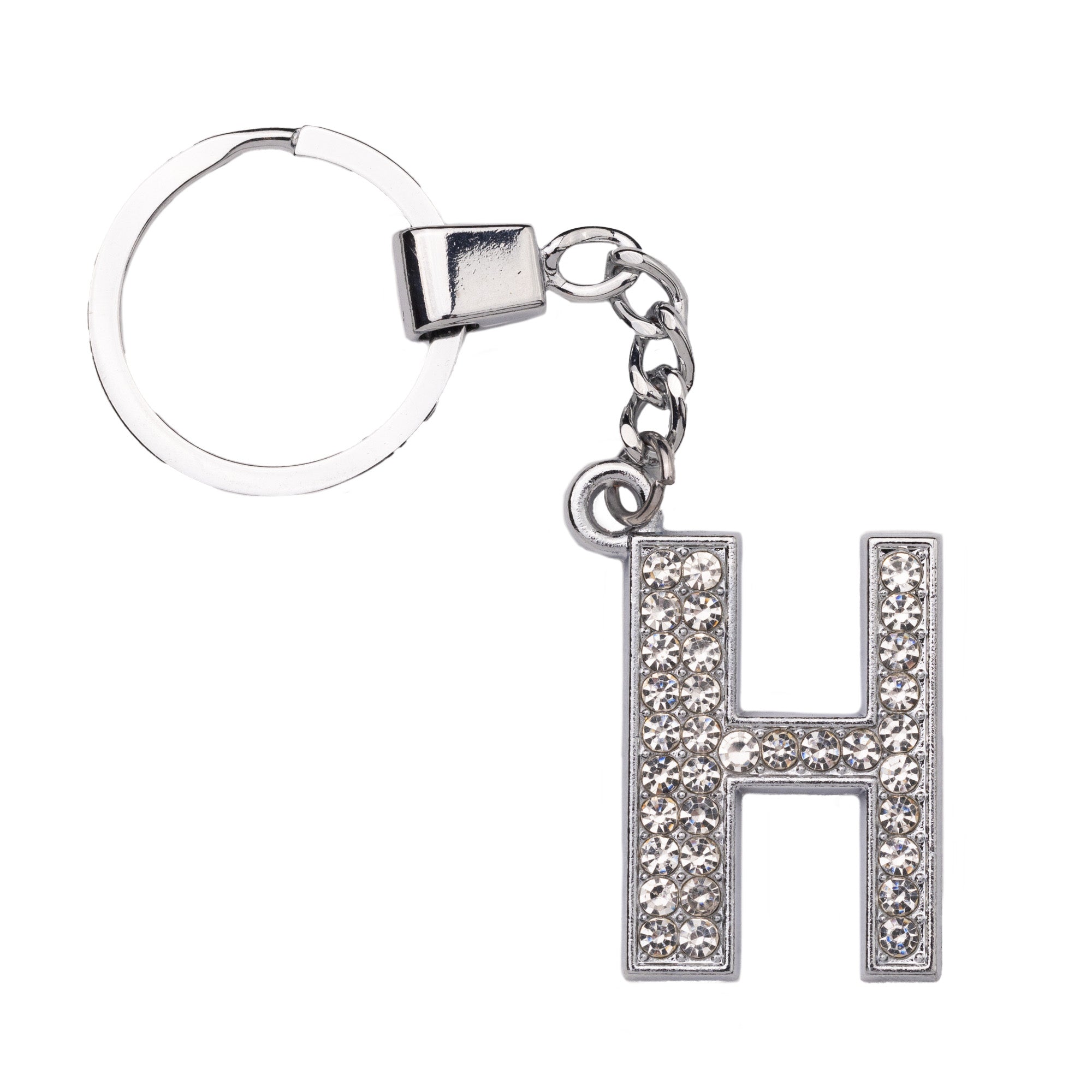 Initial Rhinestone Keychain