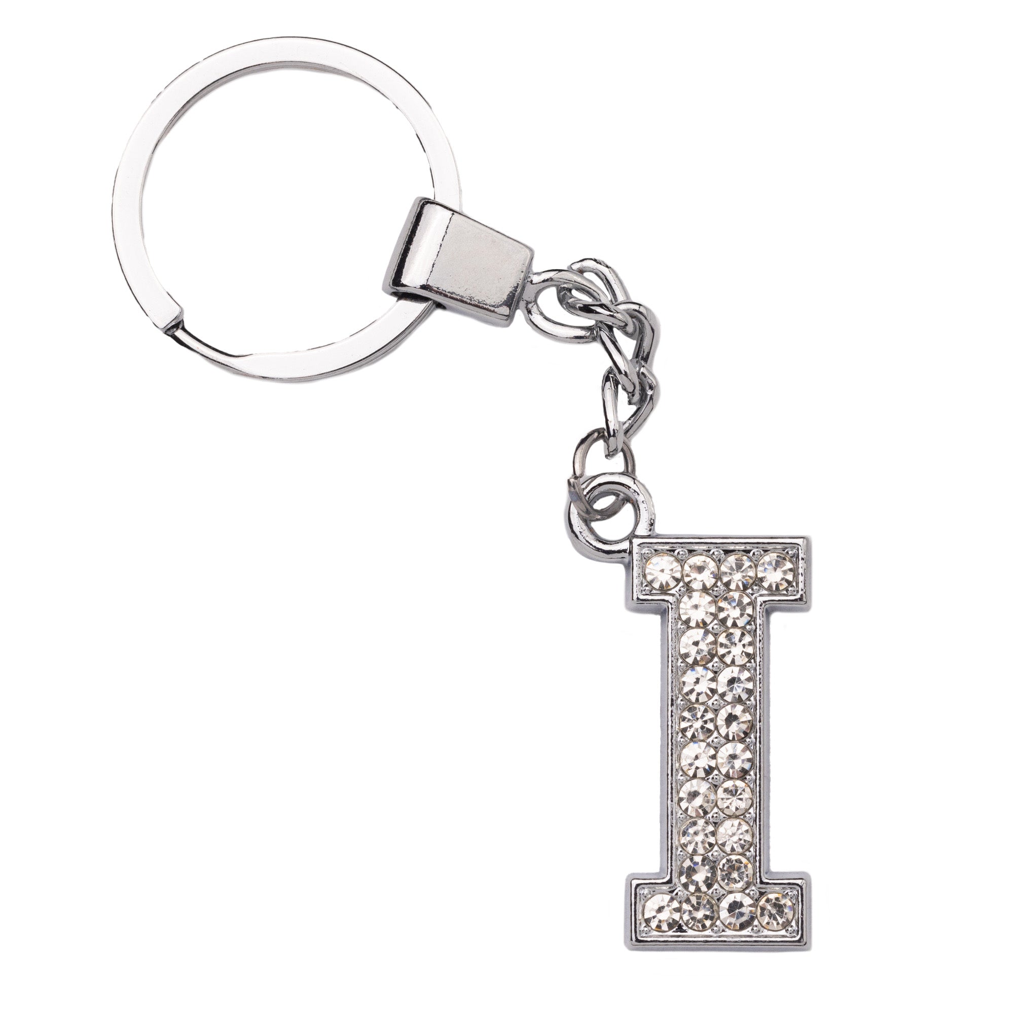 Initial Rhinestone Keychain