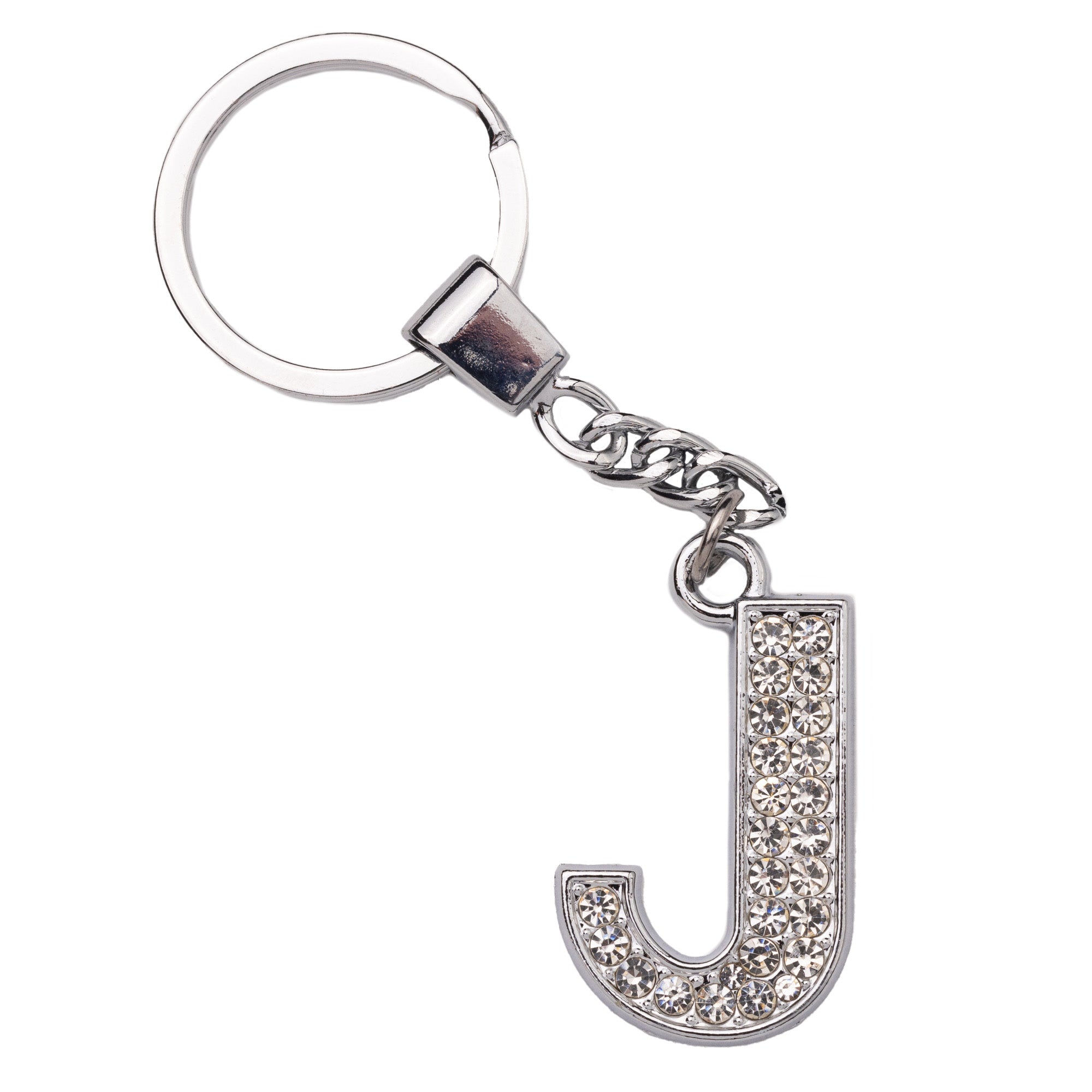 Initial Rhinestone Keychain