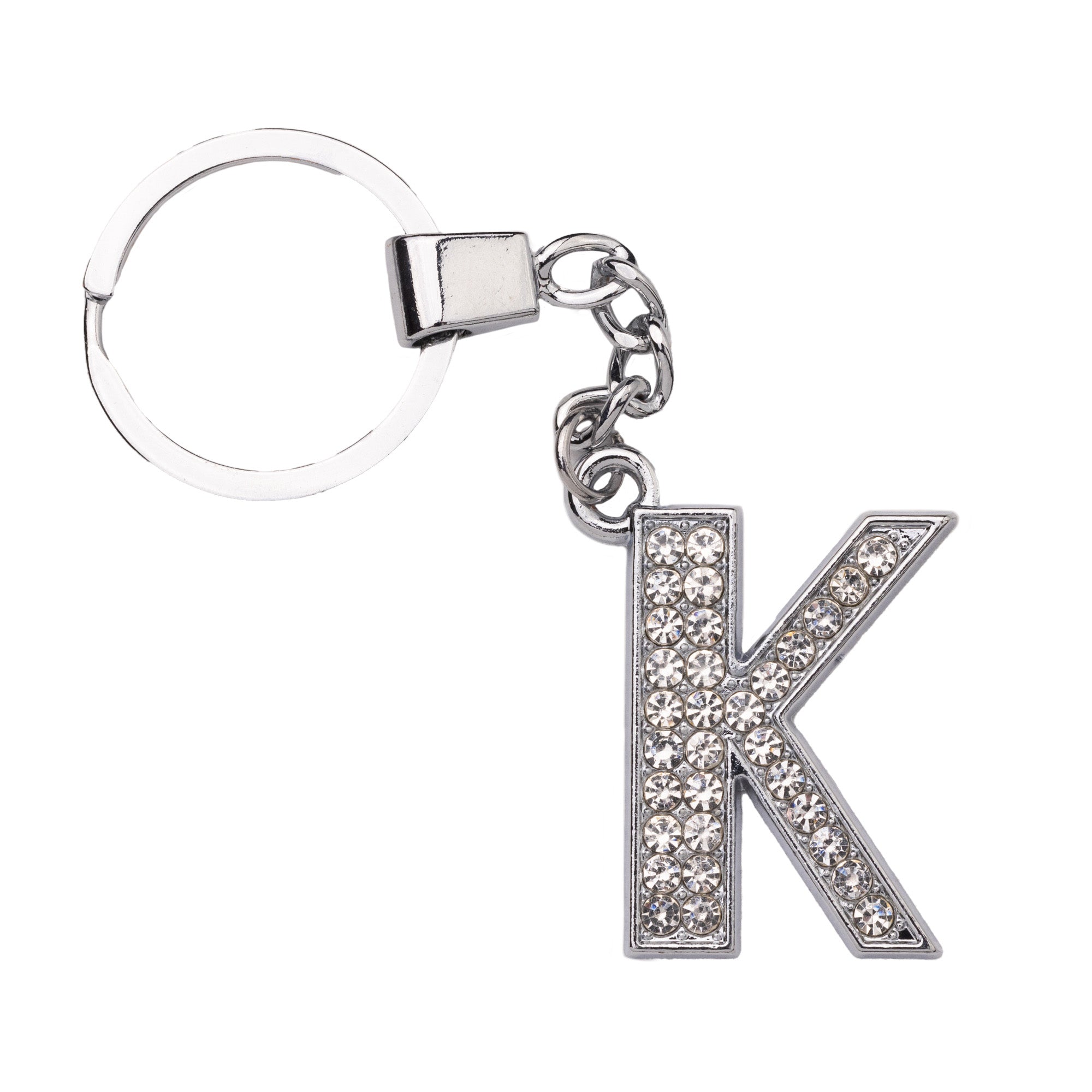 Initial Rhinestone Keychain
