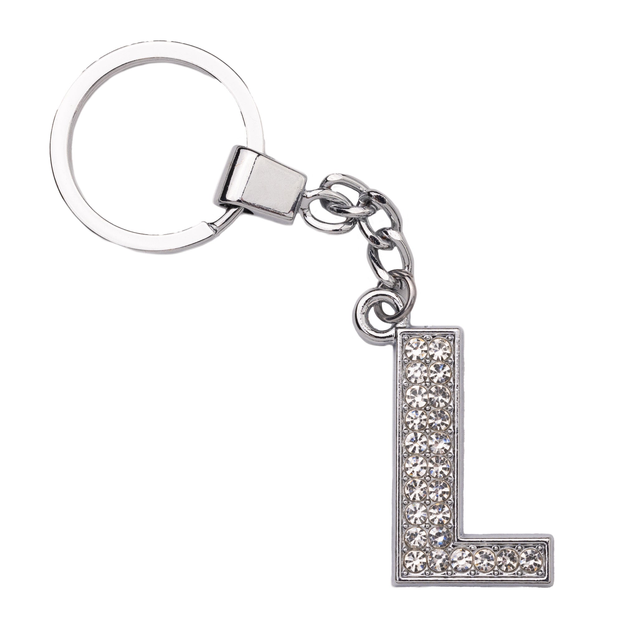 Initial Rhinestone Keychain