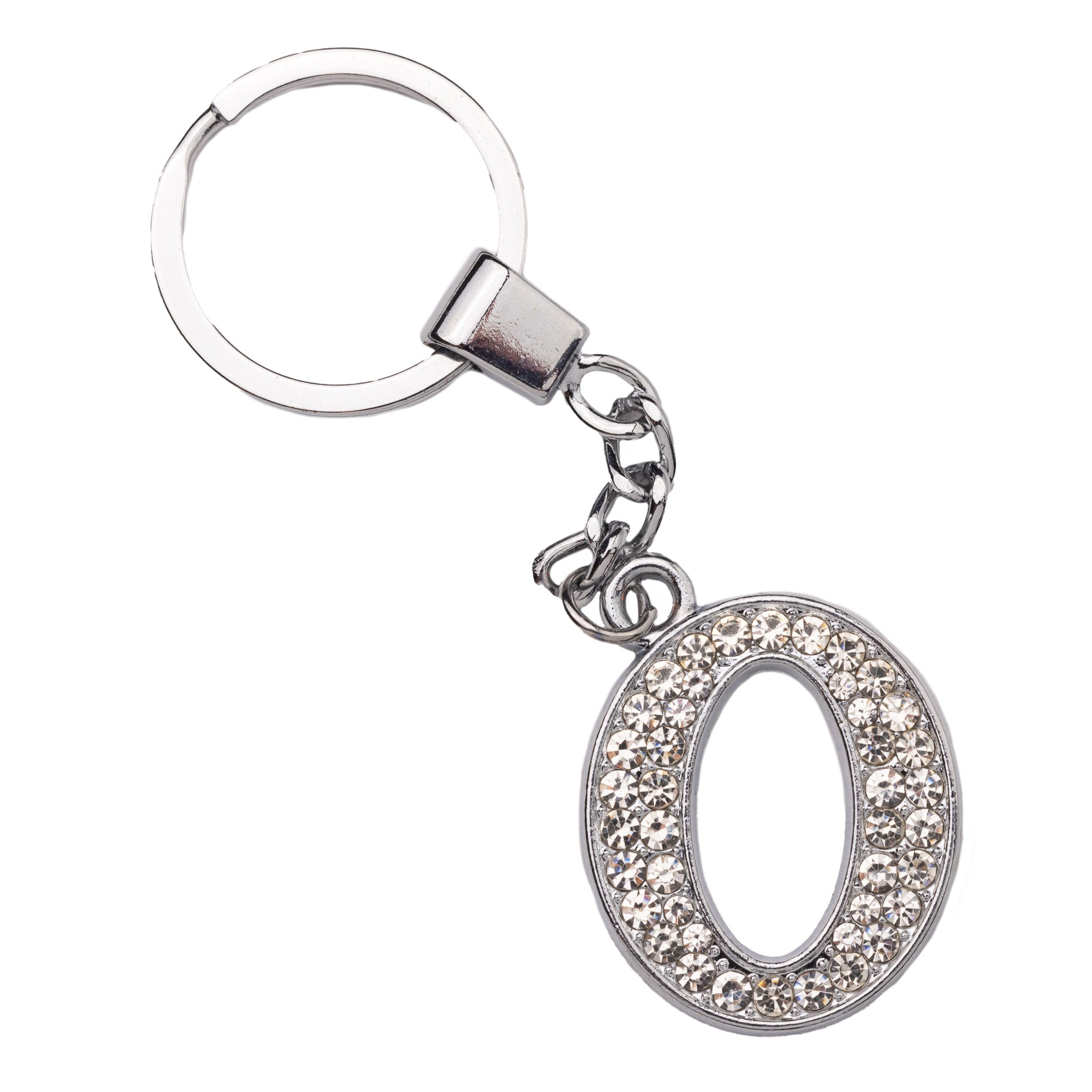 Initial Rhinestone Keychain