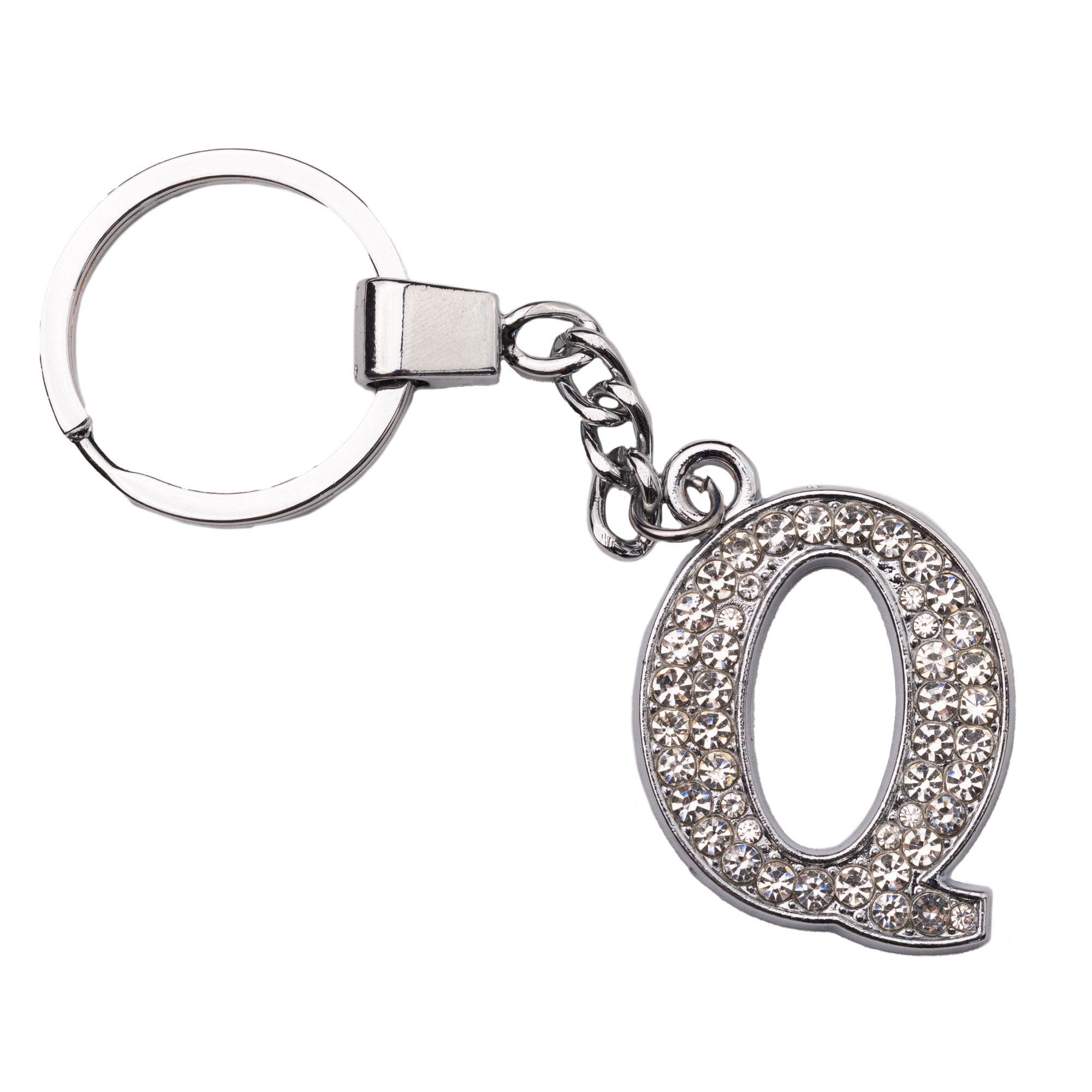 Initial Rhinestone Keychain