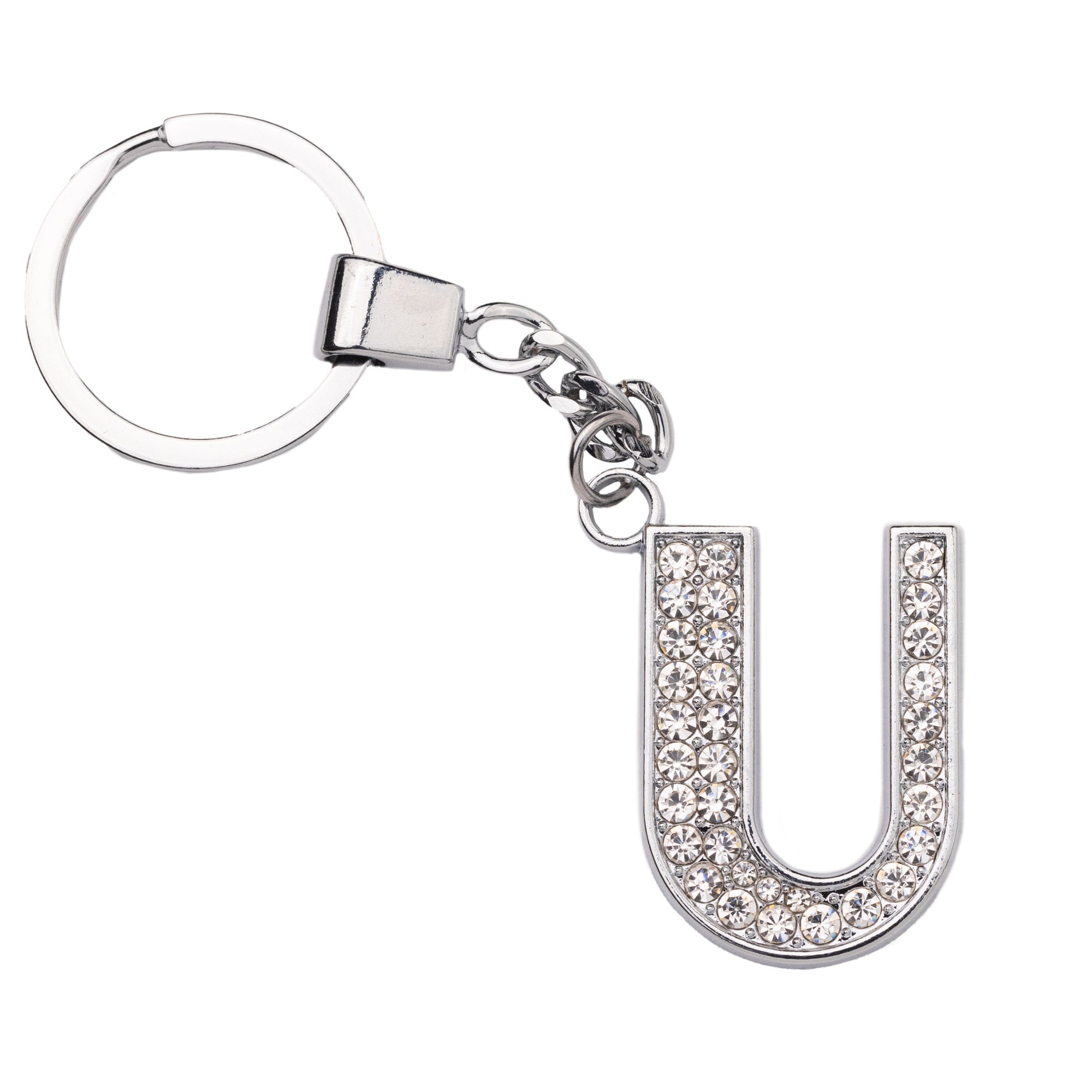 Initial Rhinestone Keychain