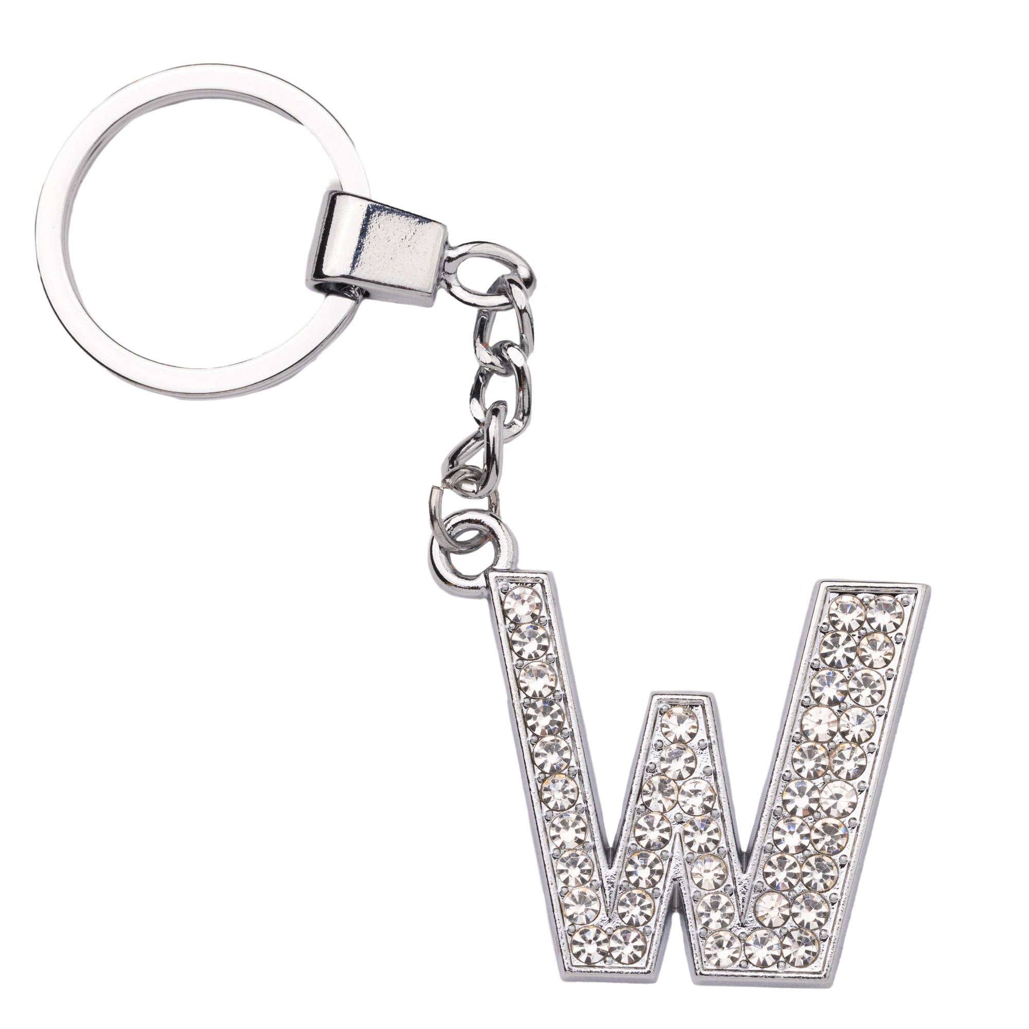 Initial Rhinestone Keychain
