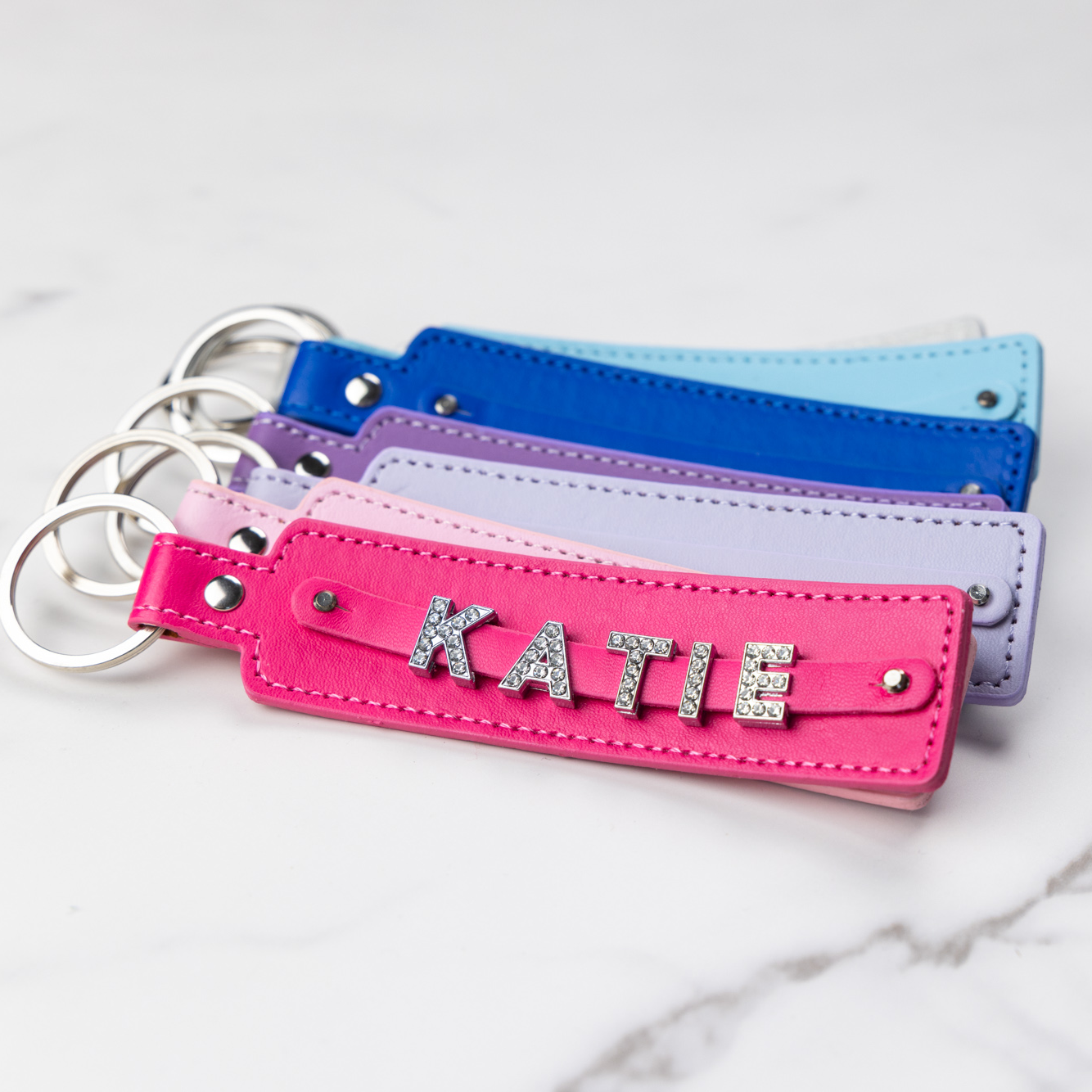 1. Personalized Charm Leather Keychain